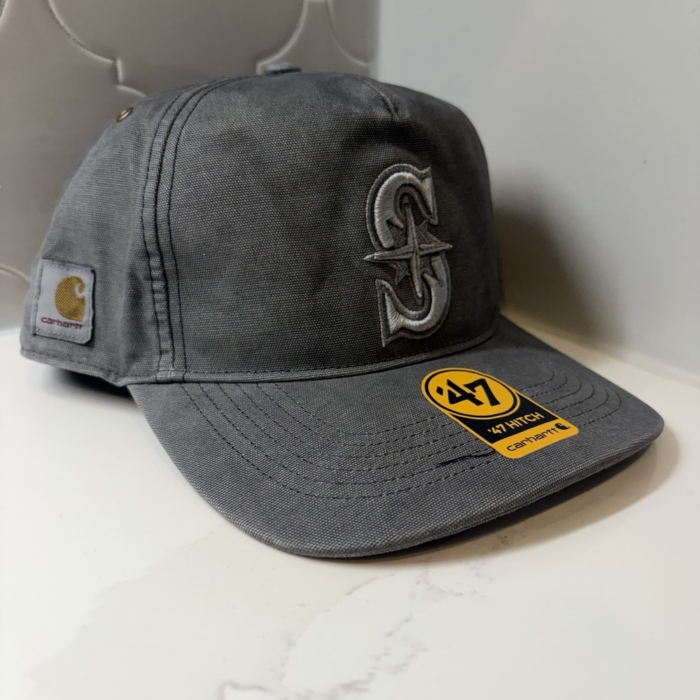'47 Brand X Carhartt Seattle Mariners Gray Hitch Adjustable Snapback Hat